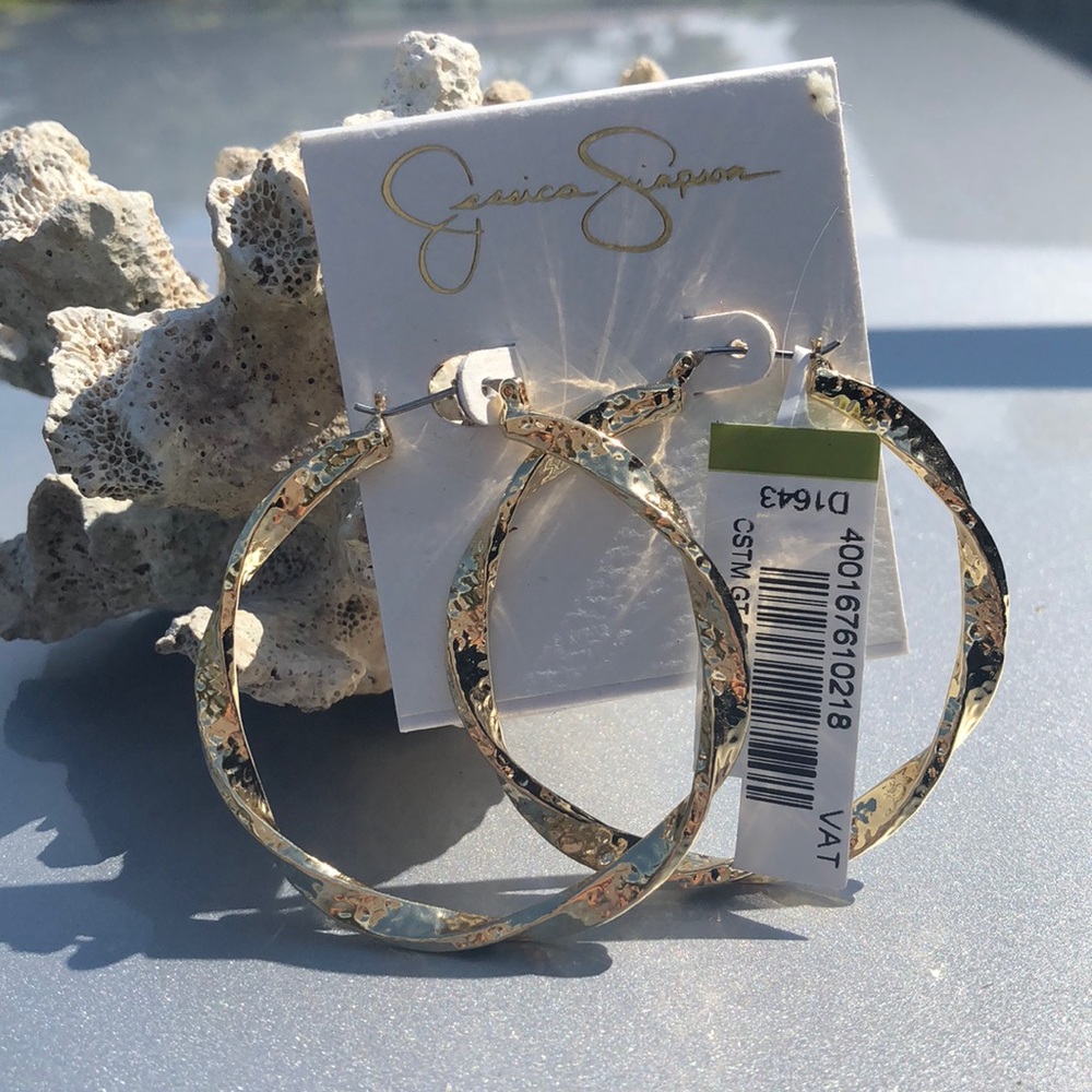 Jessica Simpson Gold Hoop Earrings